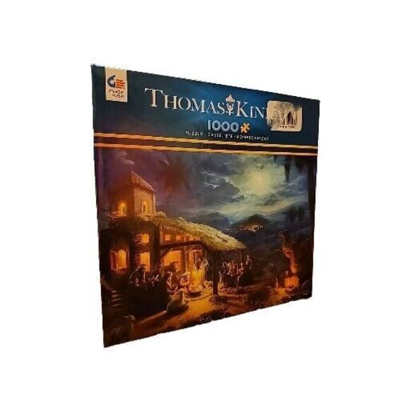 Christmas Thomas Kinkade The Nativity Manger 1000 Piece Jigsaw Puzzle Ceaco - Picture 1 of 7